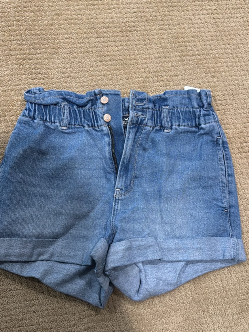 Paper bag Jean shorts